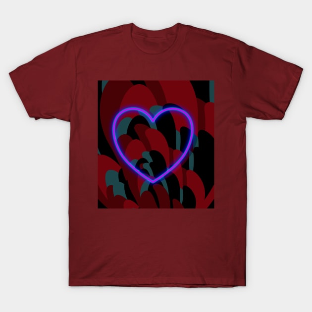 Dark Love Purple Neon Edition T-Shirt by vectorhelowpal